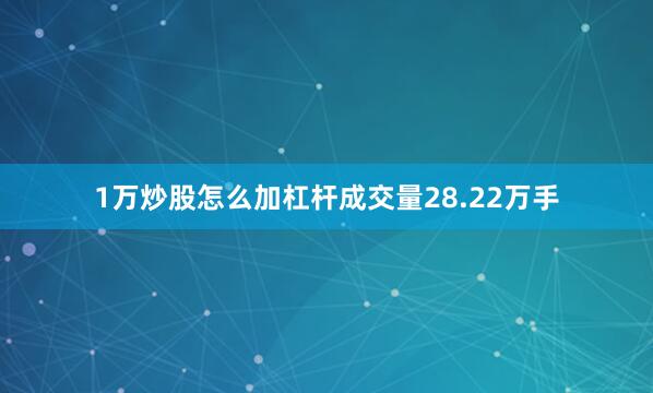 1万炒股怎么加杠杆成交量28.22万手